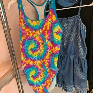 tie dye speedo one piece bathing suit